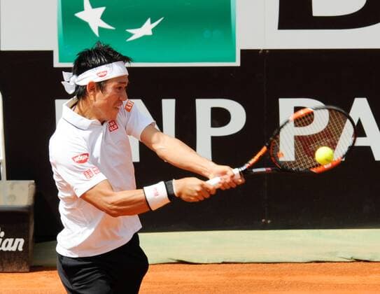 10.05.2016. Rome, Italy. BNL d Italia Tennis Tournament, Viktor Troicki (SRB) versus Kei Nishikori (JPN). Kei Nishikori (JPN) Nishikori won by 2-1 after being down a set. xactivaxfotox  ActionPlus11735452
