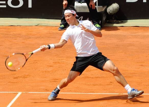 10.05.2016. Rome, Italy. BNL d Italia Tennis Tournament, Viktor Troicki (SRB) versus Kei Nishikori (JPN). Kei Nishikori (JPN) Nishikori won by 2-1 after being down a set. xactivaxfotox  ActionPlus11735455