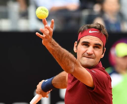 May 11, 2016 - Rome, Italy - Roger Federer in action during his match against Alexander Zverev - Internazionali BNL d Italia 2016 on May 11, 2016 in Rome, Italy. The Internazionali BNL d Italia 2016 - Day Four  - ZUMAn230