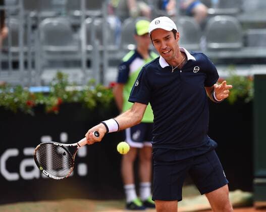 May 11, 2016 - Rome, Italy - Mikhail Kukushkin in action during his match against Andy Murray - Internazionali BNL d Italia 2016 on May 11, 2016 in Rome, Italy. The Internazionali BNL d Italia 2016 - Day Four  - ZUMAn230