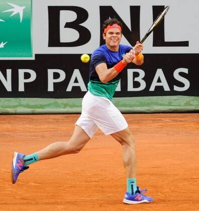 11.05.2016. Rome, Italy. BNL d Italia Tennis Tournament. Milos Raonic (CAN) versus Nick Kyrgios (AUS). Milos Raonic returns to Nick Kyrgios xactivaxfotox  ActionPlus11735811
