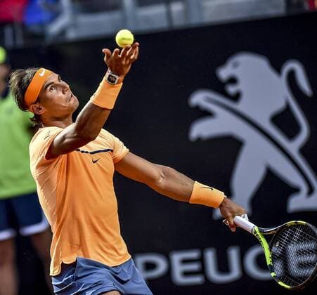 May 11, 2016 - Rome, Italy - Rafael Nadal (ESP) during the ATP Tennis Herren match Nadal (ESP) vs Philip Kohlschreiber (GER) at the Internazionali BNL d Italia 2016 at the Foro Italico on May 10, 2016 in Rome, Italy. The Internazionali BNL d Italia 2016 - Day Four  - ZUMAn230