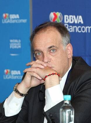 President of the Spanish Professional Soccer League Javier Tebas delivers a presser at the Leagues World Forum 2016 in Mexico City, Mexico, 11 May 2016. EFE Mario Guzman LEAGUES WORLD FORUM 2016 !ACHTUNG: NUR REDAKTIONELLE NUTZUNG!  CMM004 20160512-635986114439809834
