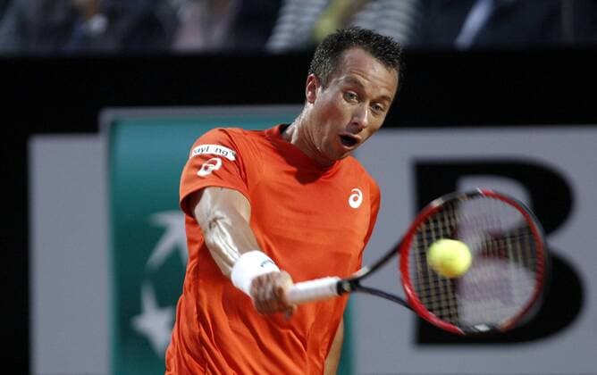 Italy: Open Tennis Tournament - Wednesday May 11 Germany s Philipp Kohlschreiber returns the ball to Spain s Rafael Nadal during the Italian Open tennis tournament.  IsabellaxBonotto