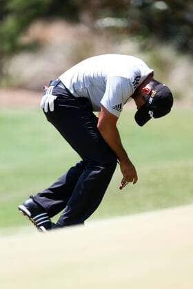 May 12, 2016 - Ponte Vedra Beach, Florida, United States - Jason Day reacts after missing a putt on the 8th green during the first round of The PLAYERS Championship at TPC Sawgrass. The PLAYERS Championship - Round 1 - ZUMAw109