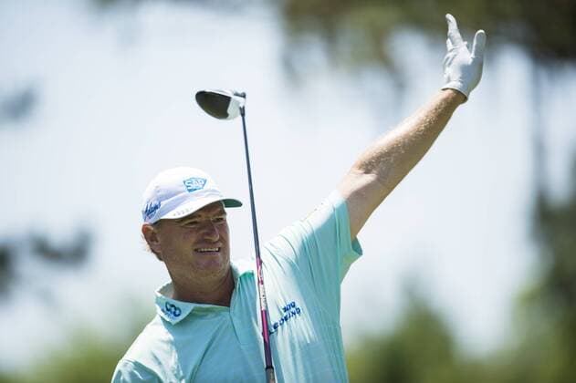 May 12, 2016: Ernie Els signals his tees off on 9 is going wide left during the first round of THE PLAYERS Championship in Ponte Vedra Beach, FL. (Photograph by Roy K. Miller Icon Sportswire) GOLF: MAY 12 PGA Golf Herren - THE PLAYERS Championship - First Round Icon160512029 EDITORIAL USE ONLY