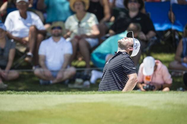 May 12, 2016: Branden Grace reacts to his bunker shot on 9 rolling just by the hole during the first round of THE PLAYERS Championship in Ponte Vedra Beach, FL. (Photograph by Roy K. Miller Icon Sportswire) GOLF: MAY 12 PGA Golf Herren - THE PLAYERS Championship - First Round Icon160512079 EDITORIAL USE ONLY
