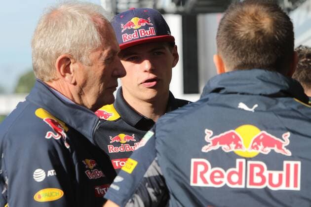 Spanish Grand Prix, Barcelona 12 - 15 May 2016 13.05.2016 - Helmut Marko (AUT), Red Bull Racing, Red Bull Advisor and Max Verstappen (NED) Red Bull Racing RB12 