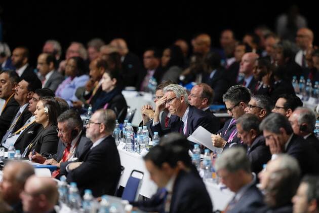 Delegates attend the second day of 66th FIFA Congress in Mexico City, Mexico, 13 May 2016. FIFA congress runs from 12 to 13 May 2016 EFE Jose Mendez 66th FIFA Congress in Mexico City !ACHTUNG: NUR REDAKTIONELLE NUTZUNG!  MEX52 20160513-635987623731633818