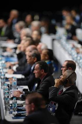 Bilder des Tages - Sport Delegates attend the second day of 66th FIFA Congress in Mexico City, Mexico, 13 May 2016. FIFA congress runs from 12 to 13 May 2016 EFE Jose Mendez 66th FIFA Congress in Mexico City !ACHTUNG: NUR REDAKTIONELLE NUTZUNG!  MEX52 20160513-635987623749417818