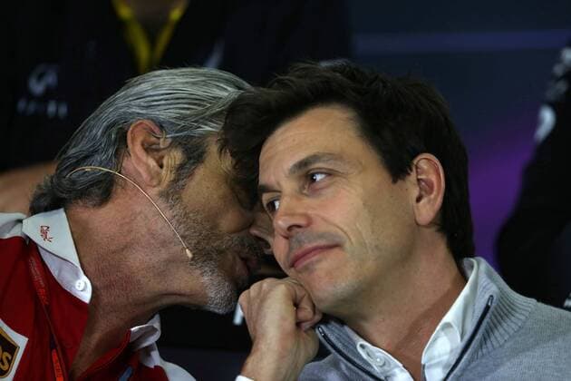 Spanish Grand Prix, Barcelona 12 - 15 May 2016 13.05.2016 - press conference PK Pressekonferenz Maurizio Arrivabene (ITA) Ferrari Team Principal and Toto Wolff (GER) Mercedes AMG F1 Shareholder and Executive Director 