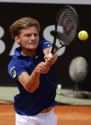 Italy: ATP Tennis Herren BNL 2016 in Rome David Goffin of Belgium during quarter-final match of the Italian Open tennis BNL2016 tournament against Andy Murray of Great Britain at the Foro Italico in Rome.  CiroxDexLuca