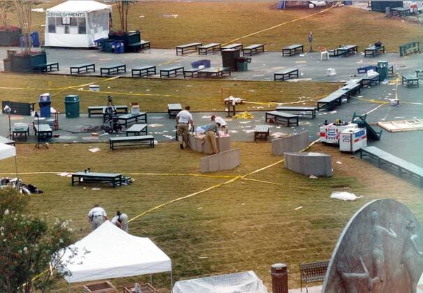Olympische Spiele Atlanta 1996: Der Centennial Park nach dem Bombenanschlag
