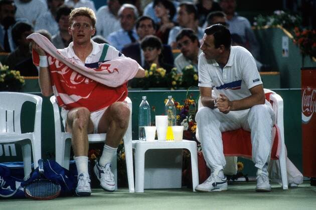 Boris Becker und Teamchef Niki Pilic (beide BR Deutschland)