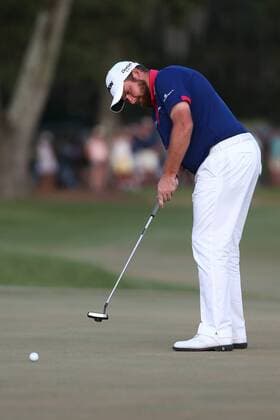 May 14, 2016 - Ponte Vedra Beach, Florida, United States - Shane Lowry putts the 18th green during the third round of The PLAYERS Championship at TPC Sawgrass. Golf 2016 - The PLAYERS Championship - Round 3 - ZUMAw109