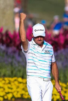 May 14, 2016: Alex Cejka reacts after sinking a putt during the third round of THE PLAYERS Championship at TPC Sawgrass in Ponte Vedra Beach, Fl. (Photo by David Rosenblum Icon Sportswire) GOLF: MAY 14 PGA Golf Herren - THE PLAYERS Championship - Third Round Icon1605142864 EDITORIAL USE ONLY