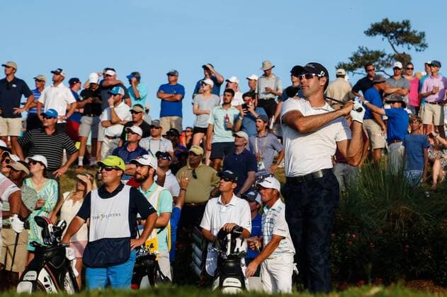 May 14, 2016: Cameron Triangle tees off on the 18th hole during the third round of THE PLAYERS Championship at TPC Sawgrass in Ponte Vedra Beach, Fl. (Photo by David Rosenblum Icon Sportswire) GOLF: MAY 14 PGA Golf Herren - THE PLAYERS Championship - Third Round Icon1605142854 EDITORIAL USE ONLY