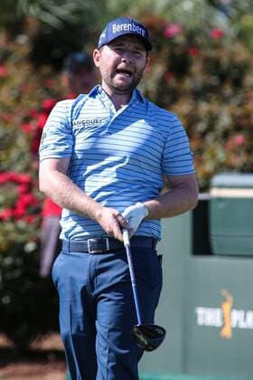 May 14, 2016: Branden Grace facts to a tee shot on the 18th hole. Grace is finishing up Round 2 of THE PLAYERS Championship at TPC Sawgrass in Ponte Vedra Beach, Fl. after weather delayed the round on Friday. (Photo by David Rosenblum Icon Sportswire) GOLF: MAY 14 PGA Golf Herren - THE PLAYERS Championship - Third Round Icon1605142827 EDITORIAL USE ONLY