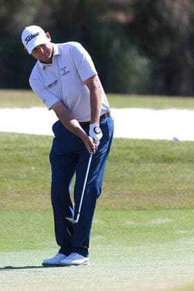 May 14, 2016 - Ponte Vedra Beach, Florida, United States - Bill Haas chips on to the 15th green during the third round of The PLAYERS Championship at TPC Sawgrass. Golf 2016 - The PLAYERS Championship - Round 3 - ZUMAw109