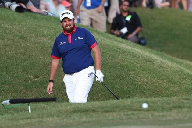May 14, 2016 - Ponte Vedra Beach, Florida, United States - Shane Lowry hits out of a greenside bunker on the 18th hole during the third round of The PLAYERS Championship at TPC Sawgrass. Golf 2016 - The PLAYERS Championship - Round 3 - ZUMAw109