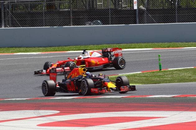 Spanish Grand Prix, Barcelona 12 - 15 May 2016 15.05.2016- Race 2, Max Verstappen (NED) Red Bull Racing RB12 leads Sebastian Vettel (GER) Scuderia Ferrari SF16-H 