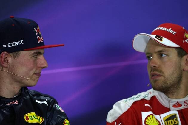 Spanish Grand Prix, Barcelona 12 - 15 May 2016 15.05.2016- Race 2, press conference PK Pressekonferenz Max Verstappen (NED) Red Bull Racing RB12 and Sebastian Vettel (GER) Scuderia Ferrari SF16-H 