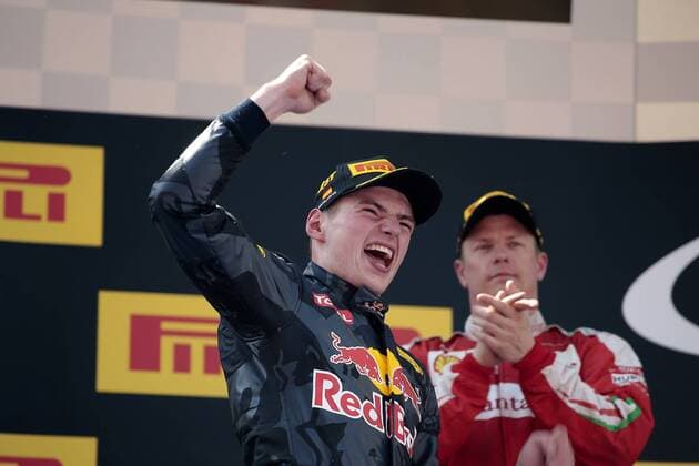 Spanish Grand Prix, Barcelona 12 - 15 May 2016 15.05.2016- Race 2, Max Verstappen (NED) Red Bull Racing RB12 race winner and 2nd position Kimi Raikkonen (FIN) Scuderia Ferrari SF16-H 