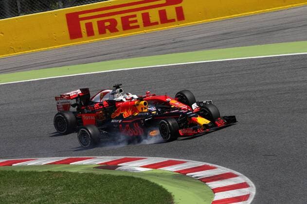 Spanish Grand Prix, Barcelona 12 - 15 May 2016 15.05.2016- Race 2, Sebastian Vettel (GER) Scuderia Ferrari SF16-H and Daniel Ricciardo (AUS) Red Bull Racing RB12 