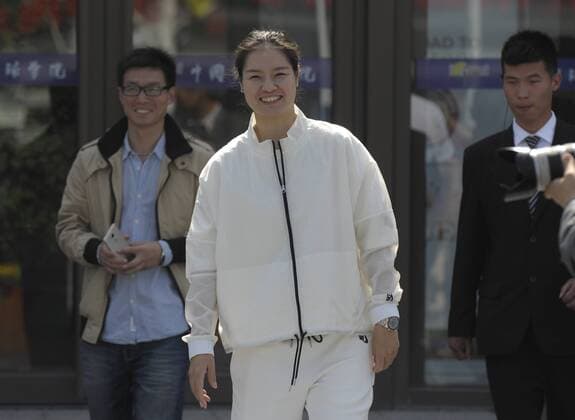 NANJING, CHINA - MAY 16: (CHINA OUT) Retired Chinese tennis player Li Na attends a tennis activity road to Wimbledon on May 16, 2016 in Nanjing, Jiangsu Province of China.  CFP484560250 