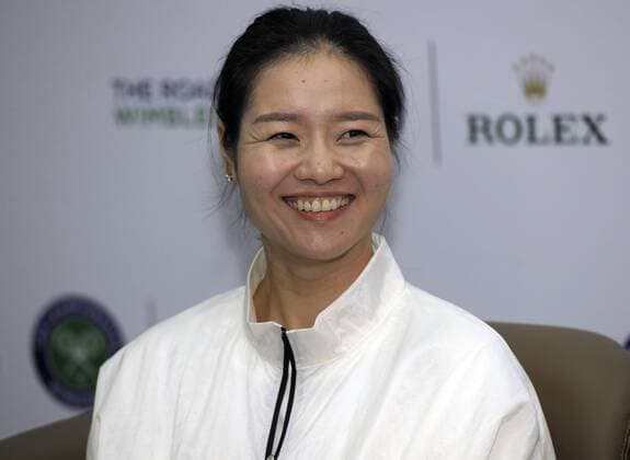 NANJING, CHINA - MAY 16: (CHINA OUT) Retired Chinese tennis player Li Na attends a tennis activity road to Wimbledon on May 16, 2016 in Nanjing, Jiangsu Province of China.  CFP484560234 