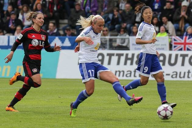 Mandy Islacker (Frankfurt, 17) erzielt ihren 16. Saisontreffer, Tor zum 3:0, Treffer, Fussball, Allianz Frauen-Bundesliga, 1. FFC Frankfurt - Bayer 04 Leverkusen, xozx