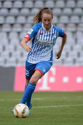 v.li.: Tamar Dongus (Hoffenheim, 32) Freisteller, Einzelbild, Aktion, Action , Fussball, Allianz Frauen-Bundesliga, FC Bayern München - TSG 1899 Hoffenheim, xslx
