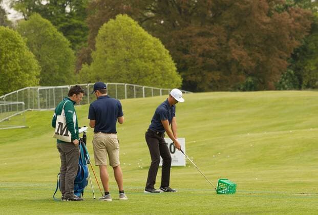16.05.2016, Straffan,Co. Kildare, Ireland. The early arriving pros on the driving range during Monday s practice round for the Dubai Duty Free Irish Open Golf Championship at the K Club, Co. Kildare xPeterxFitzpatrickx  ActionPlus11737952