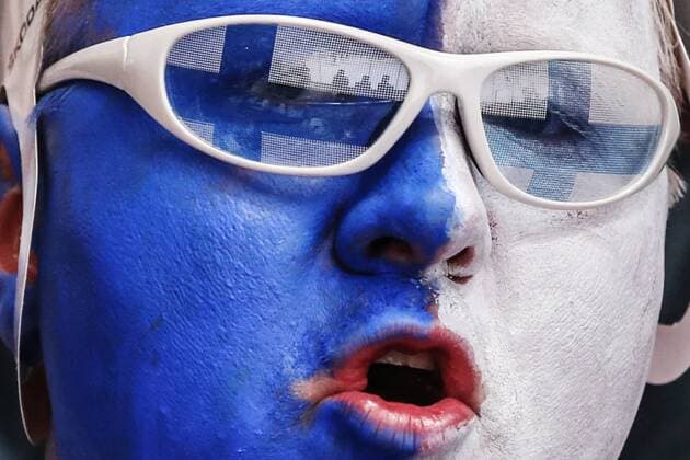 Eishockey, WM, Finnland - Kanada Finland s fan in the 2016 IIHF World Championship WM Weltmeisterschaft Preliminary Round Group B Ice hockey Eishockey match against Canada at Yubileyny Sports Palace in St. Petersburg, Russia, May 17, 2016. Sergei Savostyanov TASS  TS02371D