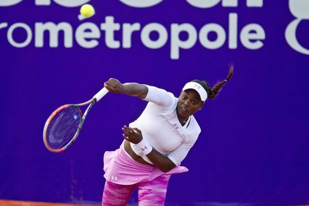 May 17, 2016 - Strasbourg, France - US player Sloane Stephens (USA) is pictured during the first round of the Internationaux de Strasbourg tennis open in Strasbourg, eastern France, on May 17, 2016. She defeated Croatia s Donna Vekic. International Tennis Strasbourg  - ZUMAn230
