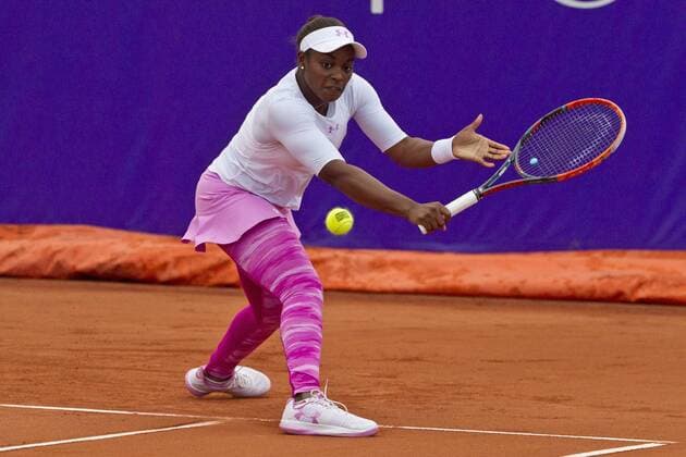 May 17, 2016 - Strasbourg, France - US player Sloane Stephens (USA) is pictured during the first round of the Internationaux de Strasbourg tennis open in Strasbourg, eastern France, on May 17, 2016. She defeated Croatia s Donna Vekic. International Tennis Strasbourg  - ZUMAn230