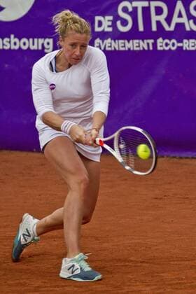 May 17, 2016 - Strasbourg, France - France s Pauline Parmentier in action during on May 17, 2016, in Strasbourg, France, at the Strasbourg International. ..First major event of the French women s tennis on clay after Roland Garros and the first sports vnement in Alsace, Strasbourg International will be held for their 30th edition, from 13 to 21 May 2016. (Photo by International Tennis Strasbourg  - ZUMAn230