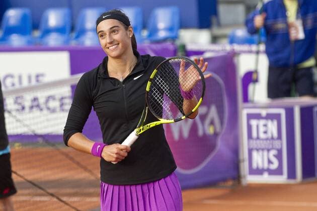 May 17, 2016 - Strasbourg, France - French, Caroline Garcia is pictured during the second round of the Internationaux de Strasbourg tennis open in Strasbourg, eastern France, on May 17, 2016. She defeated Swiss, Jil Belen TEICHMANN Tennis 2016 - Strasbourg Open - ZUMAc162