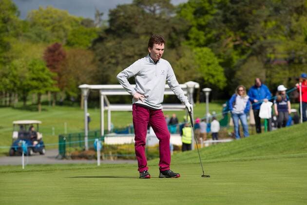 18.05.2016. The K Club, Straffan, Co. Kildare, Ireland. Dubai Duty Free Irish Open Golf Championship Pro-AM. Ken Doherty on the 9th green. xPeterxFitzpatrickx  ActionPlus11738280