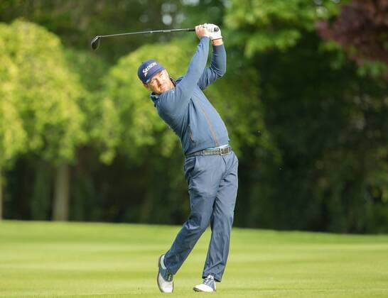 18.05.2016. The K Club, Straffan, Co. Kildare, Ireland. Dubai Duty Free Irish Open Golf Championship Pro-AM. Graeme McDowell takes his second shot on the 10th fairway during the Pro-Am on Wednesday. xPeterxFitzpatrickx  ActionPlus11738289