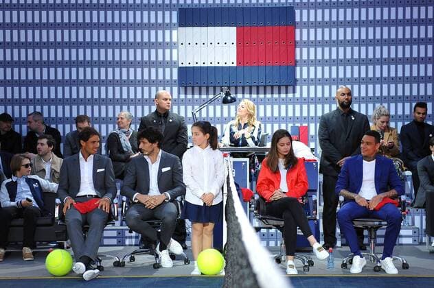 Rafael Nadal (ESP) Gregory Van Der Wiel (NED) Justine Fraioli (FRA) Jerome Alonzo (FRA) Andres Velencoso (ESP) Marie Ange Casta (FRA) TENNIS : Nadal vs Van Der Wiel - Tommy Hilfiger - 18 05 16 TennisMagazine Panoramic 