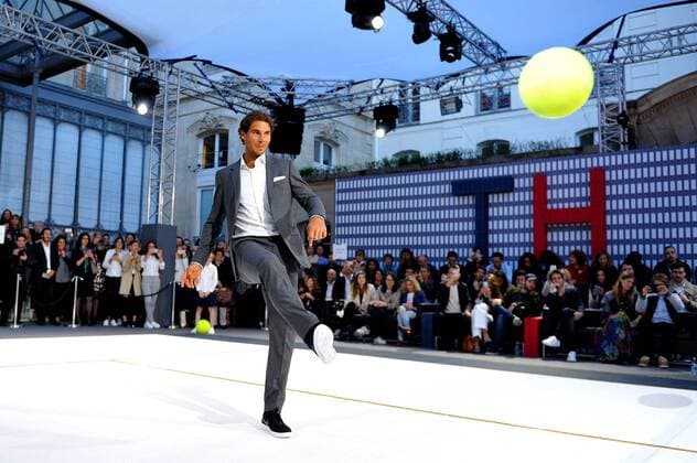 Rafael Nadal (ESP) Gregory Van Der Wiel (NED) TENNIS : Nadal vs Van Der Wiel - Tommy Hilfiger - 18 05 16 TennisMagazine Panoramic 