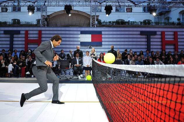Rafael Nadal (ESP) Gregory Van Der Wiel (NED) TENNIS : Nadal vs Van Der Wiel - Tommy Hilfiger - 18 05 16 TennisMagazine Panoramic 
