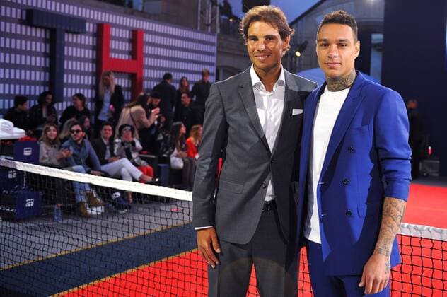 Rafael Nadal (ESP) Gregory Van Der Wiel (NED) TENNIS : Nadal vs Van Der Wiel - Tommy Hilfiger - 18 05 16 TennisMagazine Panoramic 