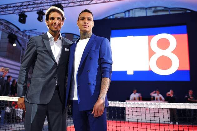 Bilder des Tages - SPORT Rafael Nadal (ESP) Gregory Van Der Wiel (NED) TENNIS : Nadal vs Van Der Wiel - Tommy Hilfiger - 18 05 16 TennisMagazine Panoramic 