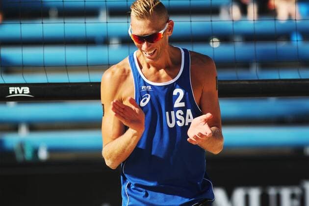 May 19, 2016 - Cincinnati, Ohio, U.S - Casey Patterson U.S.A. reacts after he and his partner win s his match in the AVP FIVB Cincinnati Open Beach volleyball Beachvolleyball event on Thu March 19, 2016 in Cincinnati,Ohio. AVP FiVB Beach Volleyball Cincinnati Open - ZUMAc199
