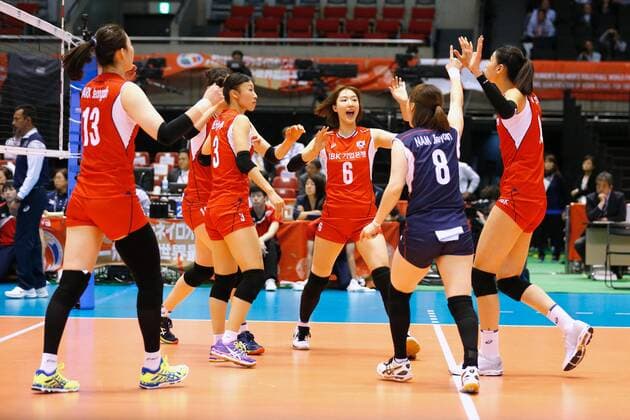 South Korea team group Mannschaftsbild Totale (KOR), MAY 20, 2016 - Volleyball : Women s Volleyball World Final Qualification for the Rio de Janeiro Olympics 2016 match between South Korea 3-1 Peru at Tokyo Metropolitan Gymnasium, Tokyo, Japan. Noxthirdxpartyxsales  (ipha021958)