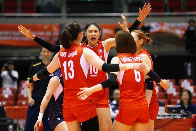 South Korea team group Mannschaftsbild Totale (KOR), MAY 20, 2016 - Volleyball : Women s Volleyball World Final Qualification for the Rio de Janeiro Olympics 2016 match between South Korea 3-1 Peru at Tokyo Metropolitan Gymnasium, Tokyo, Japan. Noxthirdxpartyxsales  (ipha021971)