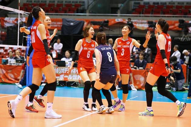 South Korea team group Mannschaftsbild Totale (KOR), MAY 20, 2016 - Volleyball : Women s Volleyball World Final Qualification for the Rio de Janeiro Olympics 2016 match between South Korea 3-1 Peru at Tokyo Metropolitan Gymnasium, Tokyo, Japan. Noxthirdxpartyxsales  (ipha022006)