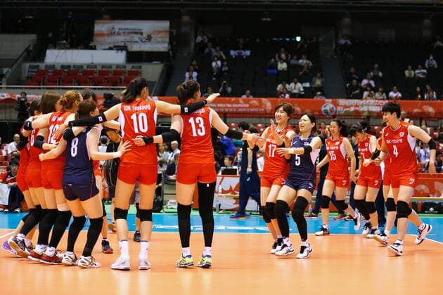 South Korea team group Mannschaftsbild Totale (KOR), MAY 20, 2016 - Volleyball : Women s Volleyball World Final Qualification for the Rio de Janeiro Olympics 2016 match between South Korea 3-1 Peru at Tokyo Metropolitan Gymnasium, Tokyo, Japan. Noxthirdxpartyxsales  (ipha022007)